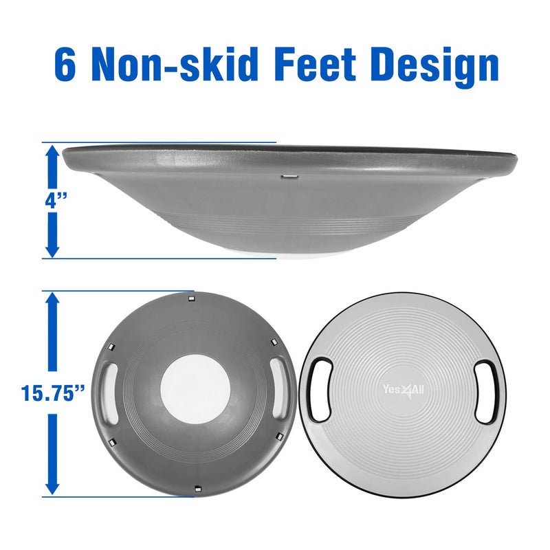 Yes4All Plastic Wobble Balance Board-Round Balance Trainer Board, Wobble Board for Standing Desk, Core Training, Home Gym Workout - Image 2